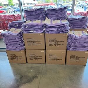 10 Trader Joe’s Lavender Purple Large Canvas Bag NWT